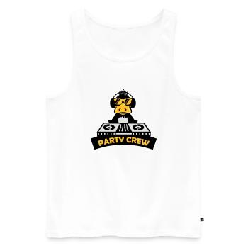 duck party crew - Männer Premium Bio Tank Top - Weiß - Vorne - Michal (187cm)