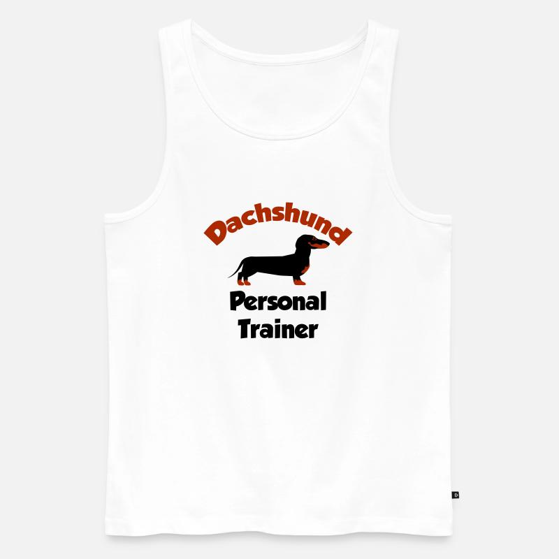 Dackel - Personal Trainer - Männer Premium Bio Tank Top - Weiß