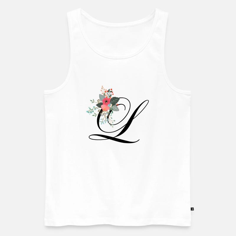 Buchstabe l blumig - Männer Premium Bio Tank Top - Weiß