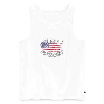 Proud Patriot 4th July Independence day - Men's Premium Organic Tank Top - white - Front - AI Model Male 178 light (178cm)
