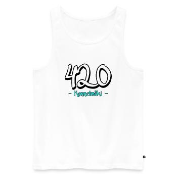 420 - Männer Premium Bio Tank Top - Weiß - Vorne - AI Model Male 178 light (178cm)