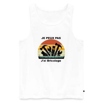 JE PEUX PAS J AI Bricolage - Débardeur bio Premium Homme - blanc - Devant - AI Model Male 178 light (178cm)