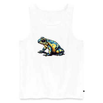 Farbenfroher Retro Pixel Pfeilgiftfrosch in 8 Bit - Männer Premium Bio Tank Top - Weiß - Vorne - AI Model Male 178 light (178cm)