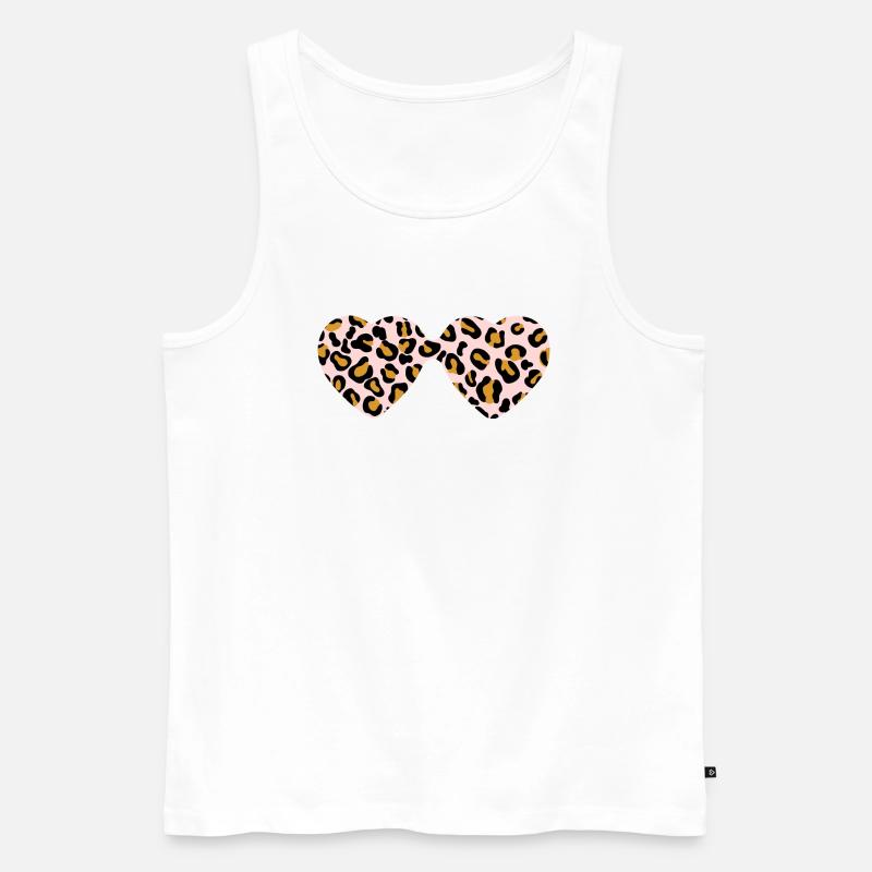 Leopard Sonnenbrille - Männer Premium Bio Tank Top - Weiß