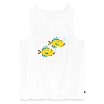 fische comic - Männer Premium Bio Tank Top - Weiß - Vorne - AI Model Male 178 light (178cm)