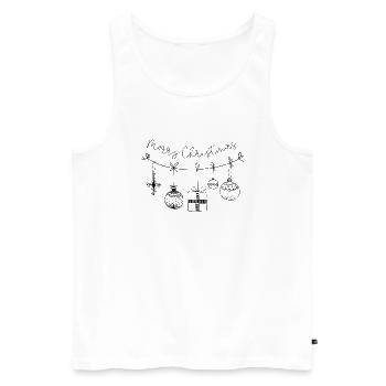 Weinachtsgirlande merry Christmas - Männer Premium Bio Tank Top - Weiß - Vorne - Michal (187cm)