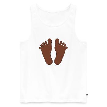 Bébé Pieds Fille Garçon - Débardeur bio Premium Homme - blanc - Devant - AI Model Male 178 light (178cm)