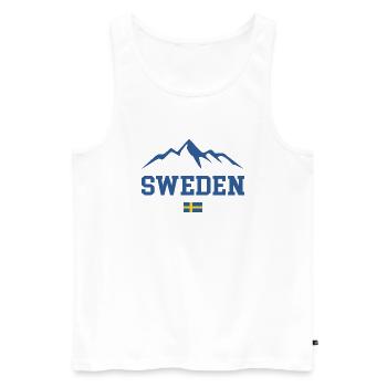 Suède Paysage Montagnes Montagne - Débardeur bio Premium Homme - blanc - Devant - AI Model Male 178 light (178cm)