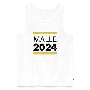 malle 2024 - Männer Premium Bio Tank Top - Weiß - Vorne - Michal (187cm)