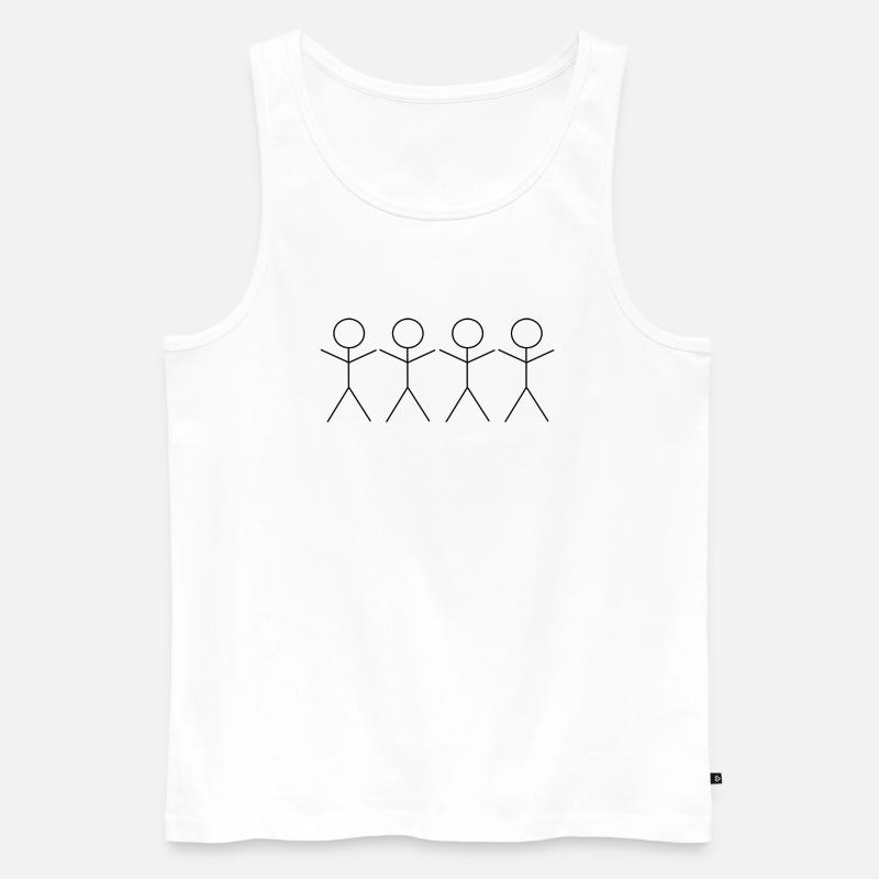4 Strichmännchen - Männer Premium Bio Tank Top - Weiß