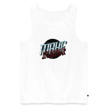 statement present idea present cool peace symbols - Men's Premium Organic Tank Top - white - Front - AI Model Male 178 light (178cm)