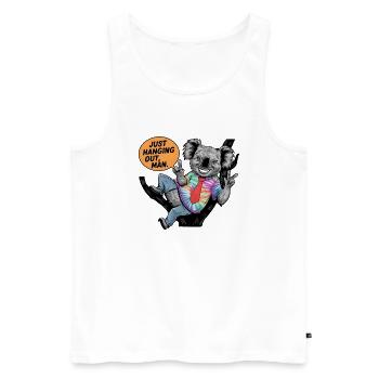 Koala in Tie-Dye Tee: Just Hangin' Out! - Men's Premium Organic Tank Top - white - Front - AI Model Male 178 light (178cm)