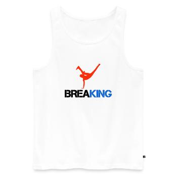 Breakdance Breaking - Débardeur bio Premium Homme - blanc - Devant - AI Model Male 178 light (178cm)