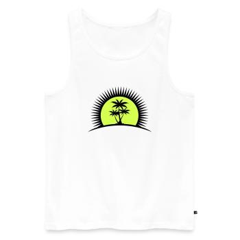 palmier - Débardeur bio Premium Homme - blanc - Devant - Michal (187cm)