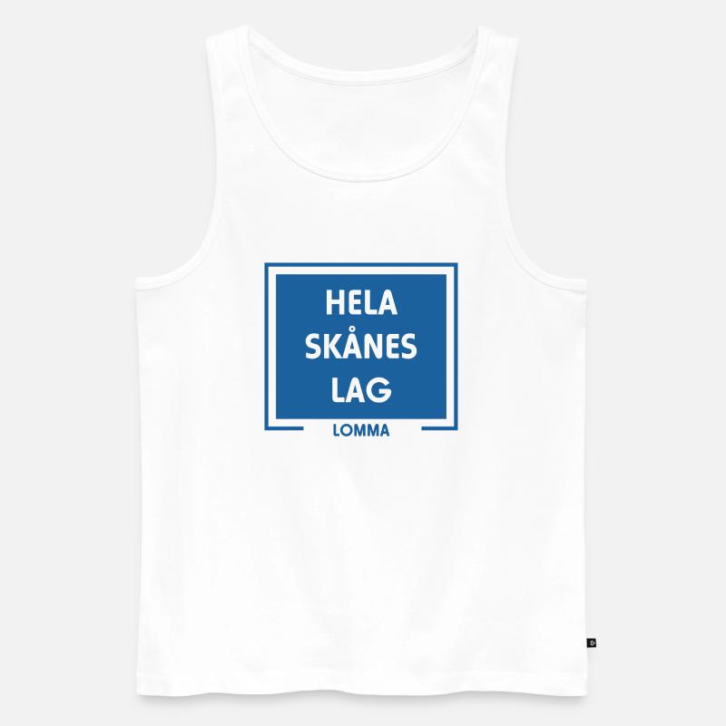 Das gesamte Team von Skåne Lomma Malmö - Männer Premium Bio Tank Top - Weiß
