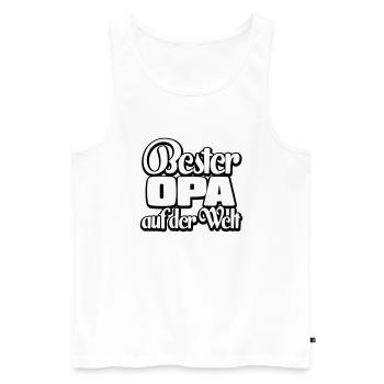 Bester Opa Spruch Geschenk - Männer Premium Bio Tank Top - Weiß - Vorne - AI Model Male 178 light (178cm)