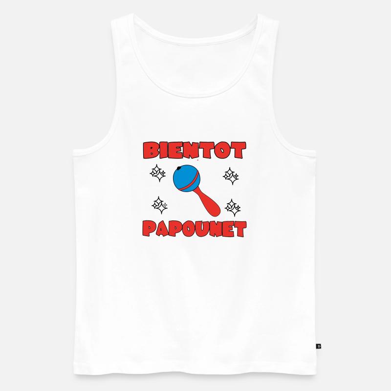 BALD DADDY - Männer Premium Bio Tank Top - Weiß