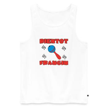 BALD BRÜDER - Männer Premium Bio Tank Top - Weiß - Vorne - Michal (187cm)