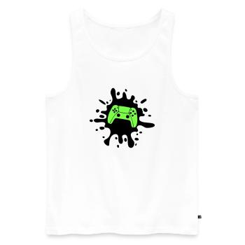 Gamer Gamepad Blobs - Men's Premium Organic Tank Top - white - Front - Michal (187cm)