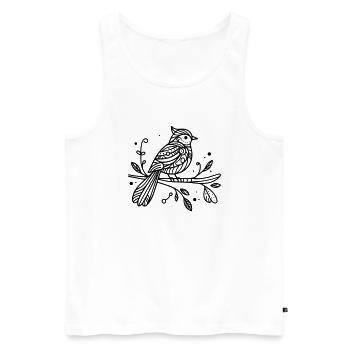 Oiseau - Débardeur bio Premium Homme - blanc - Devant - AI Model Male 178 light (178cm)