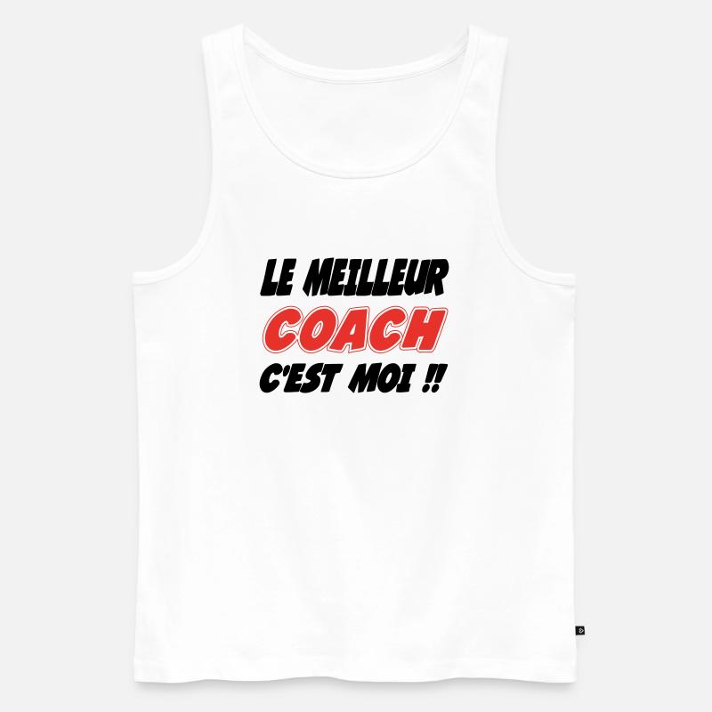 Der beste COACH bin ich!! - Männer Premium Bio Tank Top - Weiß