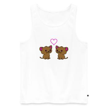 süße katzen love - Männer Premium Bio Tank Top - Weiß - Vorne - Michal (187cm)