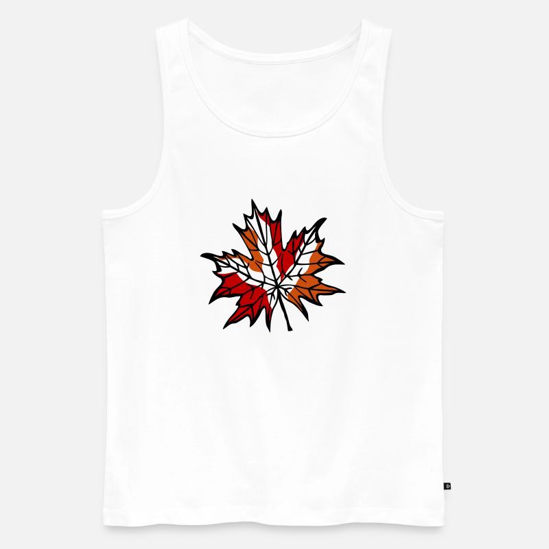 herbstblatt 1 - Männer Premium Bio Tank Top - Weiß