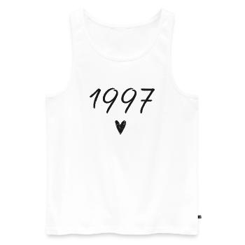 1997 Heart Anniversary - Men's Premium Organic Tank Top - white - Front - Michal (187cm)
