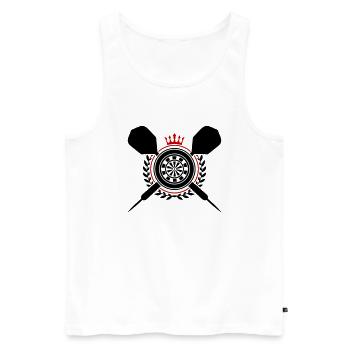 Darts Dartpfeil Dartscheibe - Männer Premium Bio Tank Top - Weiß - Vorne - AI Model Male 178 light (178cm)