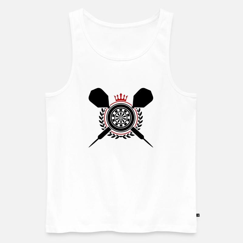 Darts Dartpfeil Dartscheibe - Männer Premium Bio Tank Top - Weiß