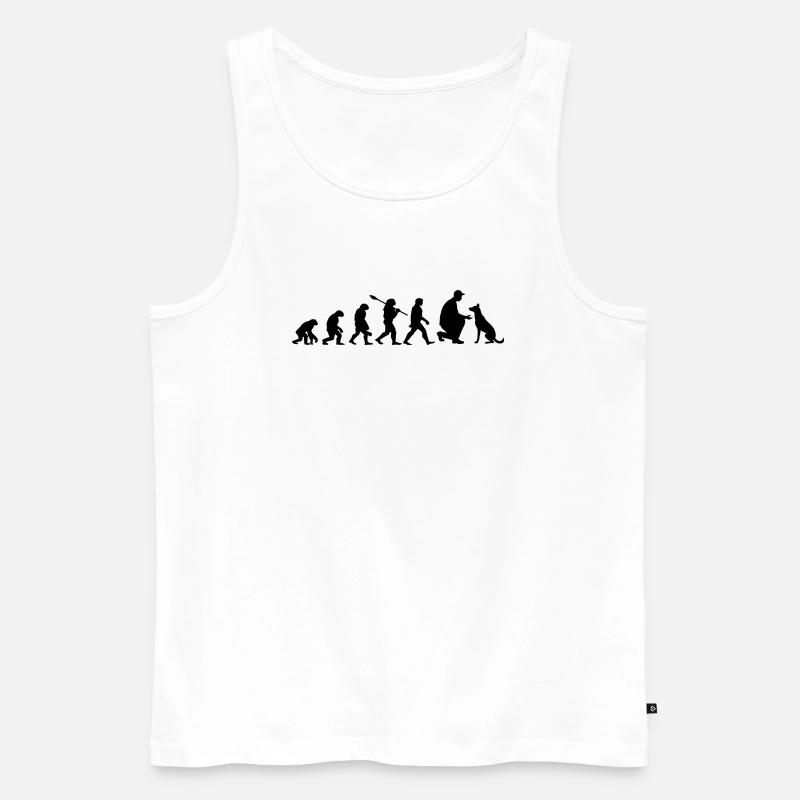 Evolution Lustiger Belgischer Malinois-Schäferhund - Männer Premium Bio Tank Top - Weiß