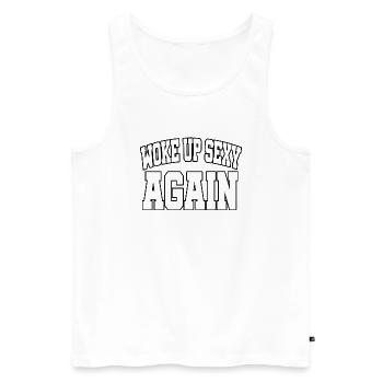 Woke Up Sexy Again - Men's Premium Organic Tank Top - white - Front - Michal (187cm)