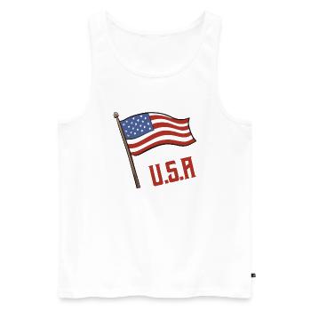 Drapeau des États-Unis - Débardeur bio Premium Homme - blanc - Devant - AI Model Male 178 light (178cm)