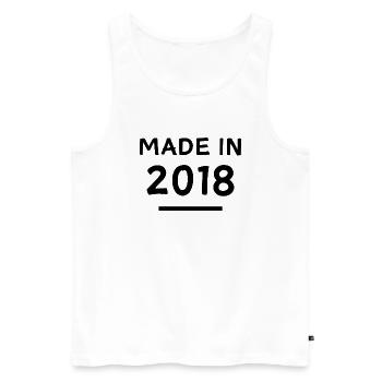 Fabriqué en 2018 - Année de naissance / Anniversaire - Débardeur bio Premium Homme - blanc - Devant - Michal (187cm)