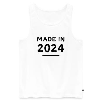 Fabriqué en 2024 - année de naissance / anniversaire - Débardeur bio Premium Homme - blanc - Devant - Michal (187cm)