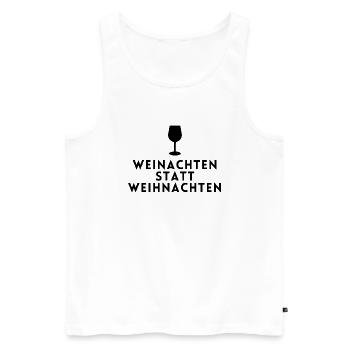 WEINachten statt Weihnachten - Männer Premium Bio Tank Top - Weiß - Vorne - Michal (187cm)