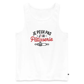 jE PEUX PAS J ai Pêtisserie - Débardeur bio Premium Homme - blanc - Devant - Michal (187cm)