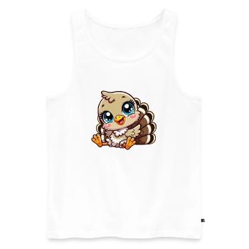 Truthahn-Baby - Männer Premium Bio Tank Top - Weiß - Vorne - AI Model Male 178 light (178cm)