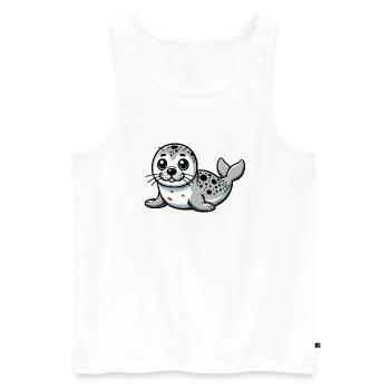 Crabeater Seal Stone Baby - Men's Premium Organic Tank Top - white - Front - AI Model Male 178 light (178cm)