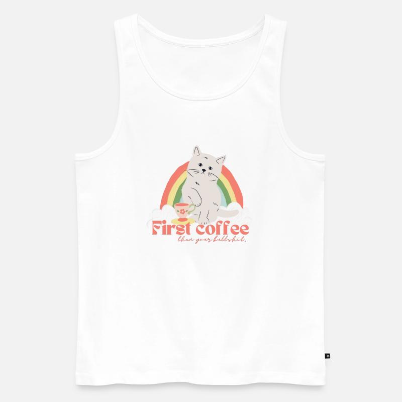 Katzenkaffee 2 - Männer Premium Bio Tank Top - Weiß