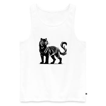 Tiger Animal - Männer Premium Bio Tank Top - Weiß - Vorne - AI Model Male 178 light (178cm)