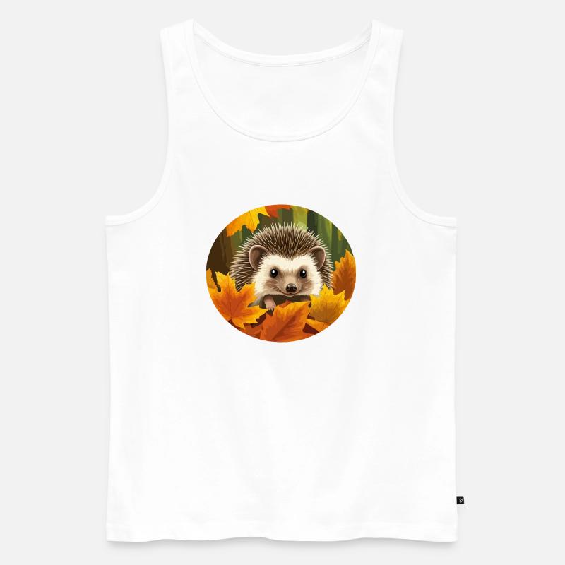 Igel zwischen den Blättern - Männer Premium Bio Tank Top - Weiß