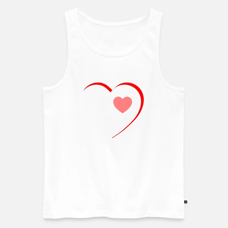 Habe ein großes Herz - Männer Premium Bio Tank Top - Weiß