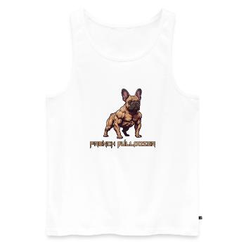 French Bulldozer French Bulldog - Men's Premium Organic Tank Top - white - Front - Michal (187cm)