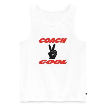 COACH COOL - Débardeur bio Premium Homme - blanc - Devant - Michal (187cm)
