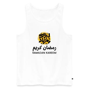 Ramadan Mubarak - Men's Premium Organic Tank Top - white - Front - AI Model Male 178 light (178cm)