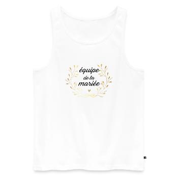 Équipe de la mariée couronne doré - Débardeur bio Premium Homme - blanc - Devant - Michal (187cm)