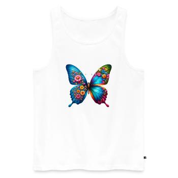 Colorful Butterfly Nature Inspired Summer Vibes - Men's Premium Organic Tank Top - white - Front - AI Model Male 178 light (178cm)