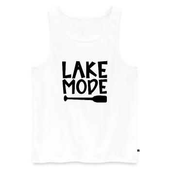Lake Mode Adventure PaddelMotivation Design - Männer Premium Bio Tank Top - Weiß - Vorne - AI Model Male 178 light (178cm)