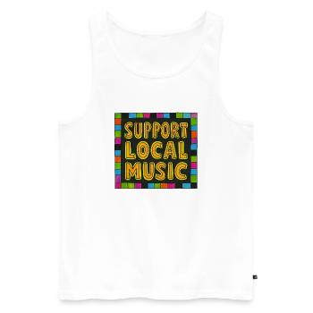 Unterstützen Sie lokale Musik - Männer Premium Bio Tank Top - Weiß - Vorne - AI Model Male 178 light (178cm)